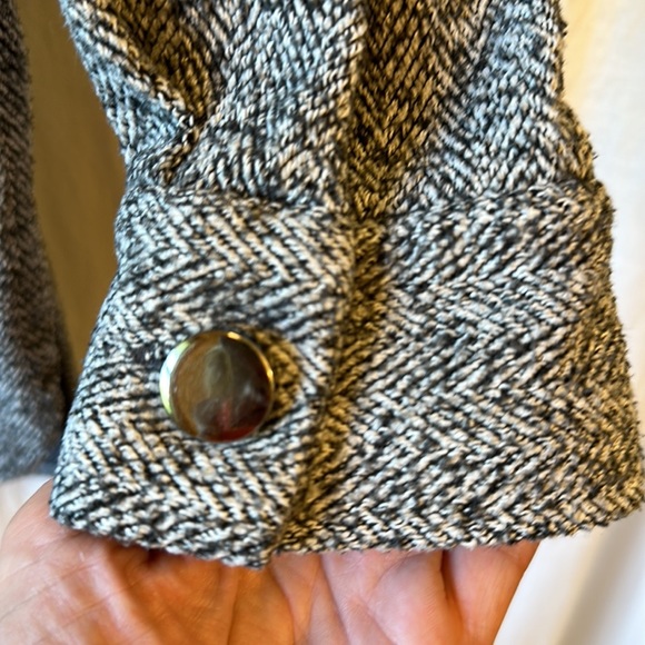 Zara Herringbone Metal Button Down Shacket/Jacket - Picture 5 of 6